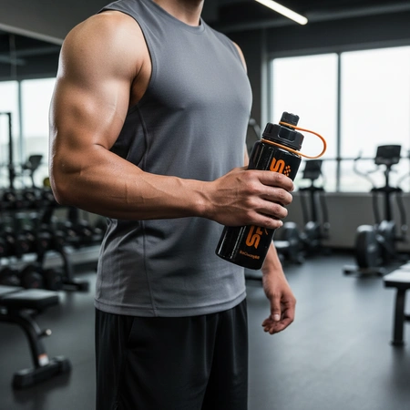 Butelka na wodę bidon sportowy na siłownię trening 1,1l ciemnoszara