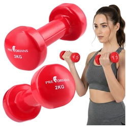 Hantle żeliwne 2 × 2 kg – winylowe hantle do ćwiczeń w domu