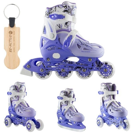 ŁYŻWY ROLKI NH0320 A SET 4W1 ŁYŻWOROLKI NILS EXTREME NIEBIESKIE regulowane ROZM. S 31-34