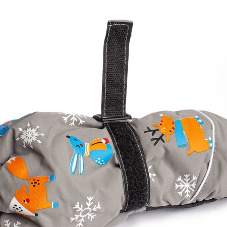 Rękawiczki zimowe jednopalczaste szare narciarskie wodoodporne rękawice dla dzieci