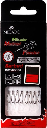 PRZYPON DO METHOD FEEDER - Z WŁOSEM - hak z zadziorem nr 14 / żyłka: 0.20mm/10cm - 8 sztuk
