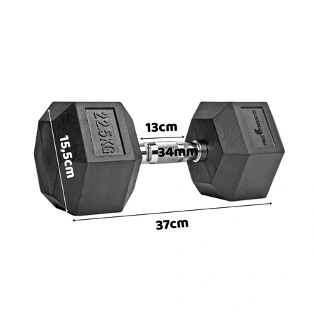 Hantla Hex 22,5kg ciężarek ogumowany