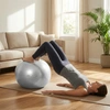Piłka gimnastyczna 75 cm do ćwiczeń i rehabilitacji szara z pompką