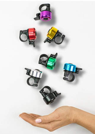 Dzwonek rowerowy dla dzieci dorosłych aluminiowy głośny DR7 zielony