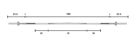 Sztanga / gryf prosty 150cm / 25mm gwintowany