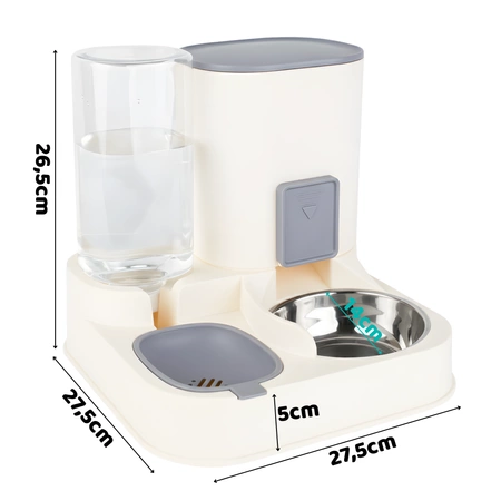 Dozownik karmy i wody 2w1 automatyczny dla psa i kota z poidłem grawitacyjnym