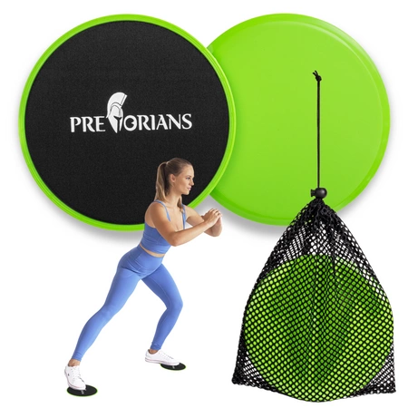 Podkładki limonkowe dyski poślizgowe do ćwiczeń sliding discs slide disk 2 sztuki