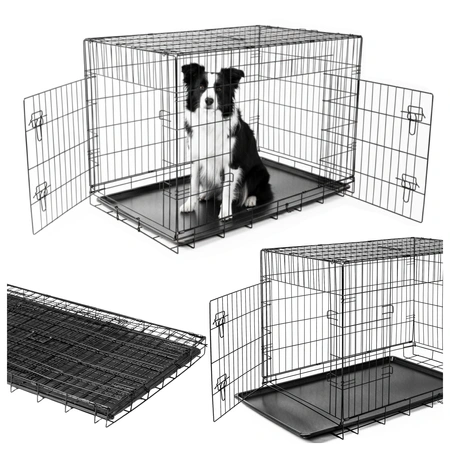 Klatka kennelowa metalowa XL dla psa i kota - składana