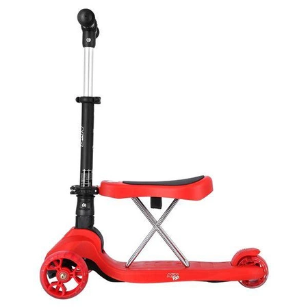 HLB12 hulajnoga nils fun 2w1 koła led kauczuk pu red