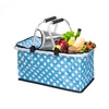 Kosz na plaże piknik biwak termiczny duży 30 litrów błękitny w kropki