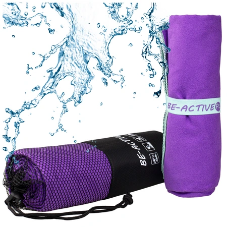 Ręcznik szybkoschnący z mikrofibry 130x80 fioletowo-turkusowy