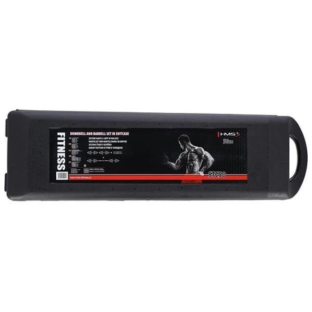 Zestaw hantli / sztanga w walizce chrom 2x25kg HMS