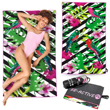 Ręcznik szybkoschnący z mikrofibry 180x100cm Papugi