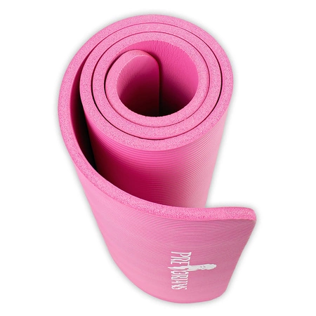 Mata gruba do ćwiczeń (1,5 cm) NBR Pretorians różowa