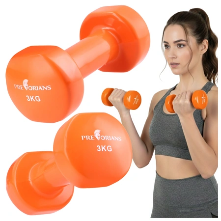 Hantle żeliwne 2 × 3 kg – ciężarki do treningu domowego i fitness