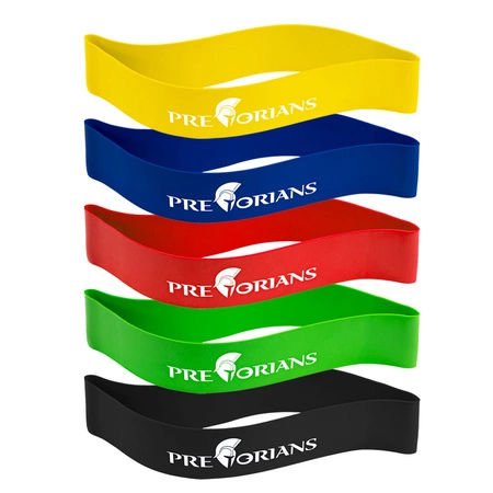 Zestaw 5 gum do ćwiczeń i rozciągania mini band taśmy Pretorians