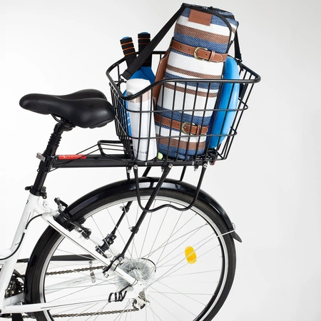 Kosz rowerowy tylny na bagażnik na zakupy metalowy duży