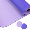 Mata do ćwiczeń fitness yogi 6mm TPE Pretorians fioletowa