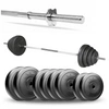 Zestaw do ćwiczeń 30kg - ze sztangą / gryfem prostym 180 cm i nakładem obciążeń