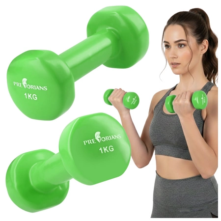 Hantle żeliwne 2 × 1 kg – zestaw hantli do ćwiczeń w domu