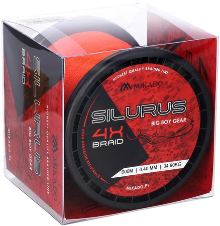 PLECIONKA - SILURUS 4 X BRAID - 0.50mm/41.80kg/600m - FLUO POMARAŃCZOWA - op.1szp.