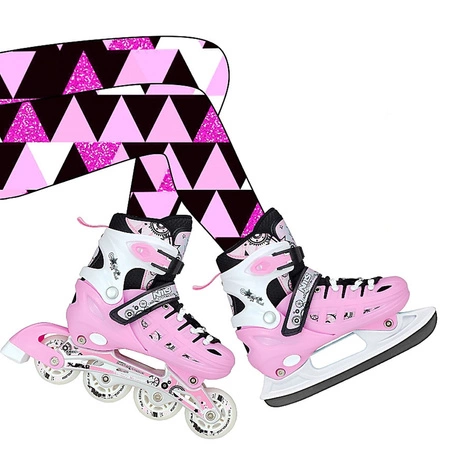 NH10905A łyżwy/rolki/wrotki 4w1 różowe M Nils Extreme