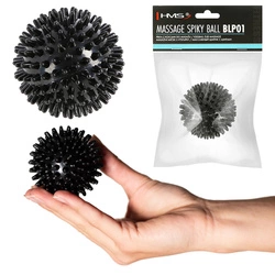 Piłka lacrosse z kolcami do masażu BLP01 black HMS