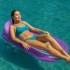 Materac dmuchany do pływania plażowy z oparciem dno z siatki fioletowy