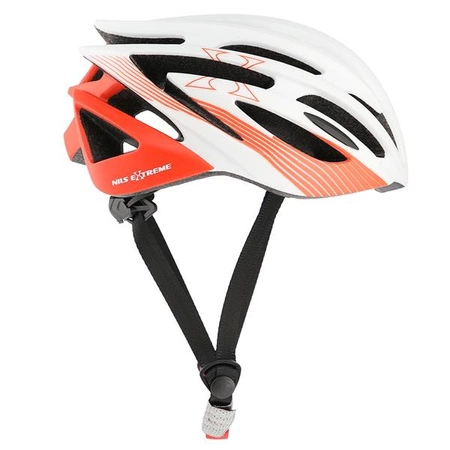 Kask rowerowy biało-pomarańczowy rozmiar L Nils Extreme MTW24