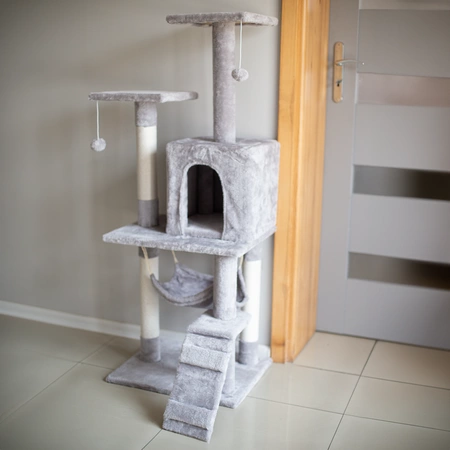 Drapak dla kota wysoki 119cm wieża legowisko domek hamak 4 - poziomowy