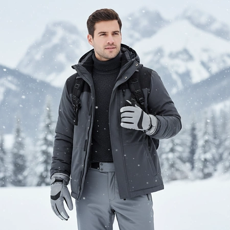 Rękawiczki narciarskie zimowe na snowboard narty M/L szare