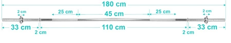 Zestaw do ćwiczeń 114kg z ławką treningową TB891, stojakami, sztangą / gryfem prostym 180cm, obciążeniem 82,5kg