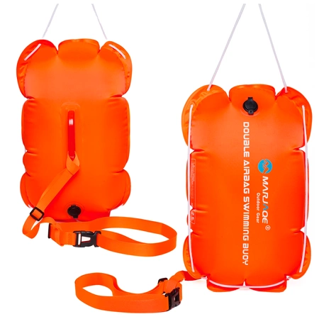 Bojka asekuracyjna dmuchana do pływania dwukomorowa