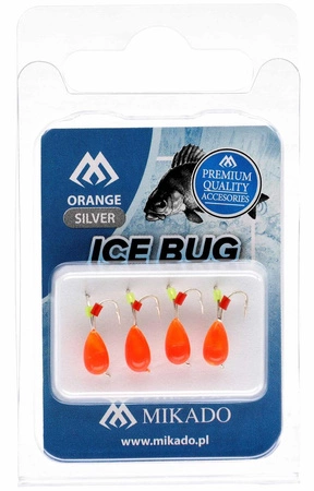 PRZYNĘTA - ICE BUG POMARAŃCZOWY rozm. 4mm - SREBRNY - op.4szt.
