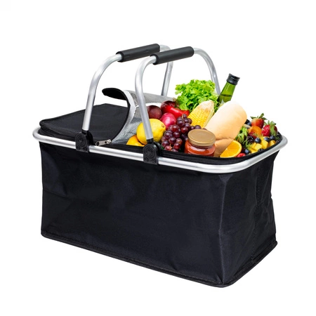 Kosz termiczny na zakupy piknikowy duży 30 litrów czarny