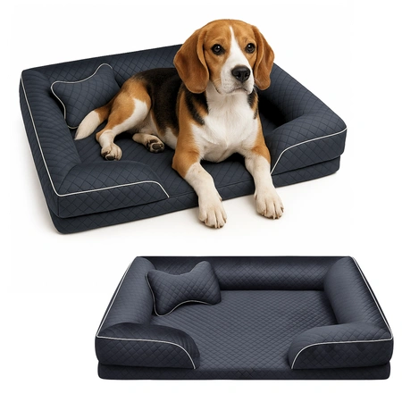 Legowisko posłanie dla psa z poduszką welurowe szare M