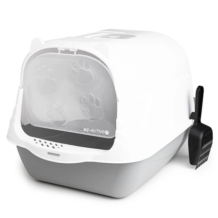 Kuweta składana dla kota kryta toaleta duża zamykana z łopatką