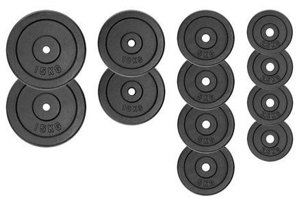 Zestaw do ćwiczeń 90kg - gryf sztanga obciążenie żeliwne, hantle