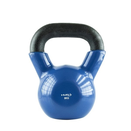 Kettlebell 8kg żeliwny pokryty winylem KNV08 blue hms