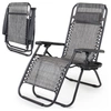 Leżaki ogrodowe Zero Gravity - zestaw 2 szt. szary melanż z tacką