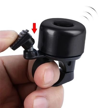 Dzwonek rowerowy dla dzieci dorosłych aluminiowy głośny DR1 czarny