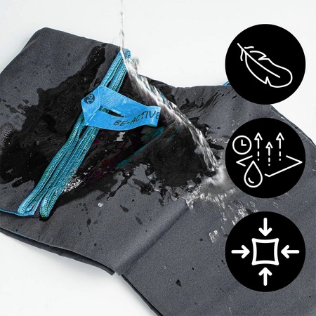 Ręcznik szybkoschnący z mikrofibry 130x80cm szaro-niebieski 