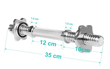 Gryf krótki 35cm / 25mm gwintowany metalowy