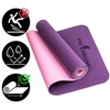 Mata do ćwiczeń fitness yogi 6mm TPE Pretorians różowo-fioletowa
