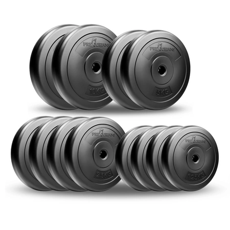 Zestaw do ćwiczeń 82kg z ławką treningową PH102 sztangą / gryfem prostym 180 cm, gryfem lekko łamanym 120cm,  obciążeniem 45 kg i hantlami