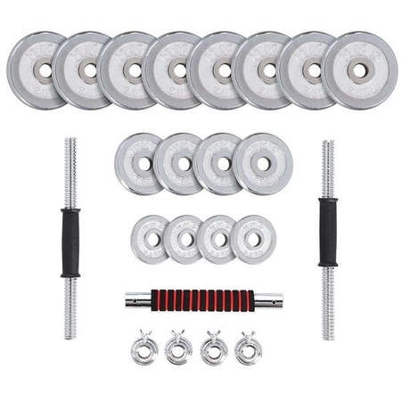 Zestaw sztanga w walizce chromowana 2x15kg HMS