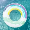 Koło dmuchane do pływania tęcza z brokatem 80cm materac nad wodę basen dla dzieci