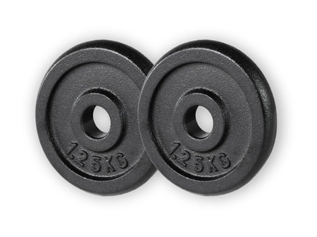 Obciążenie żeliwne 2x1,25kg krążek talerz otwór 26mm - zestaw 2 x 1,25kg