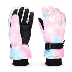 Rękawice narciarskie zimowe na deskę narty rozmiar M dłoń 19 cm różowe