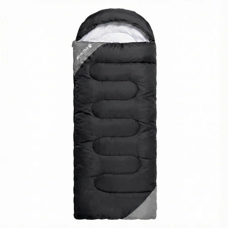 Śpiwór turystyczny kołdra - lekki ciepły czarny + pokrowiec